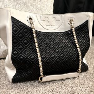 SOLD Tory Burch Fleming Quilted Colorblock Tote